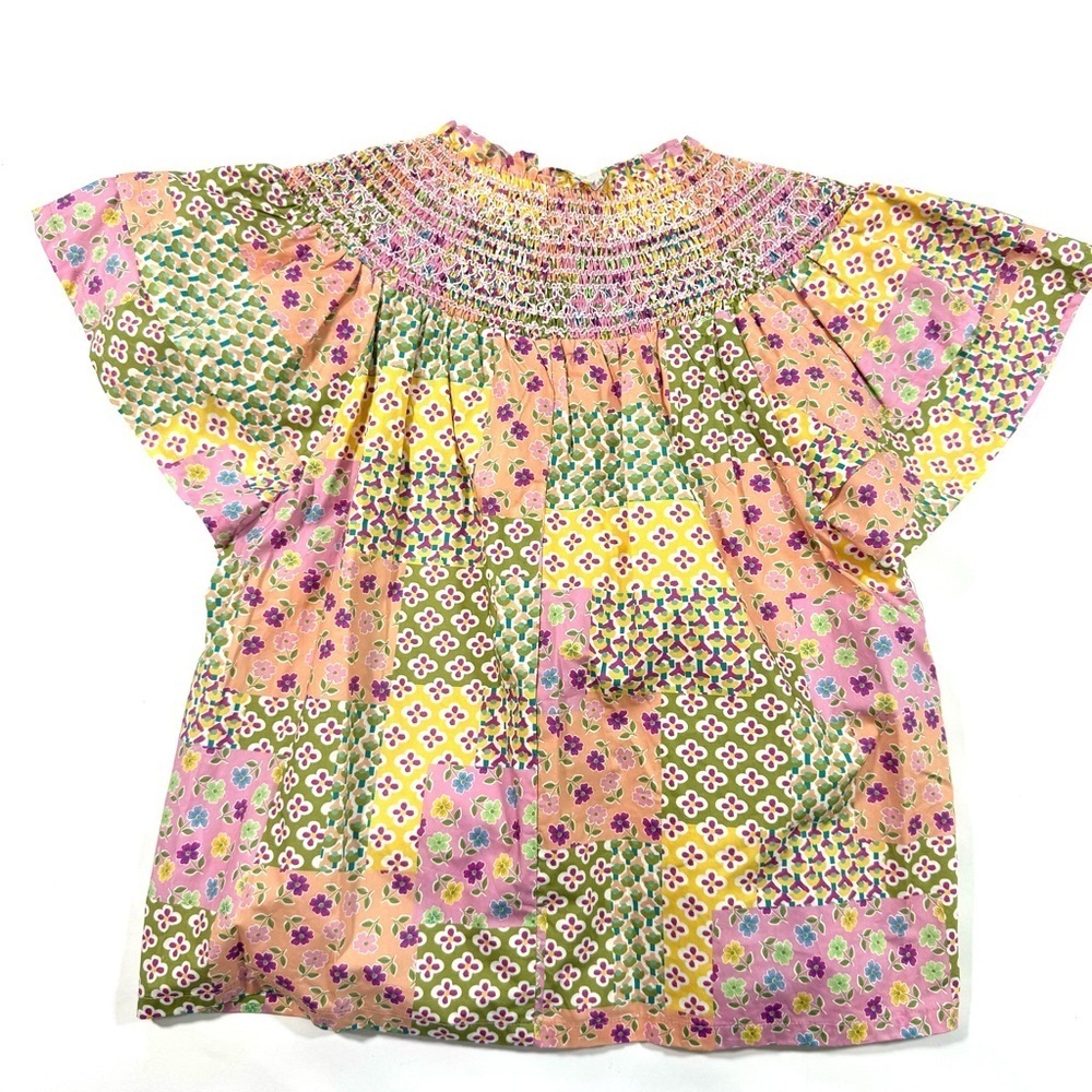 New Current Air Patchwork Flutter Sleeve Top NWT - image 3
